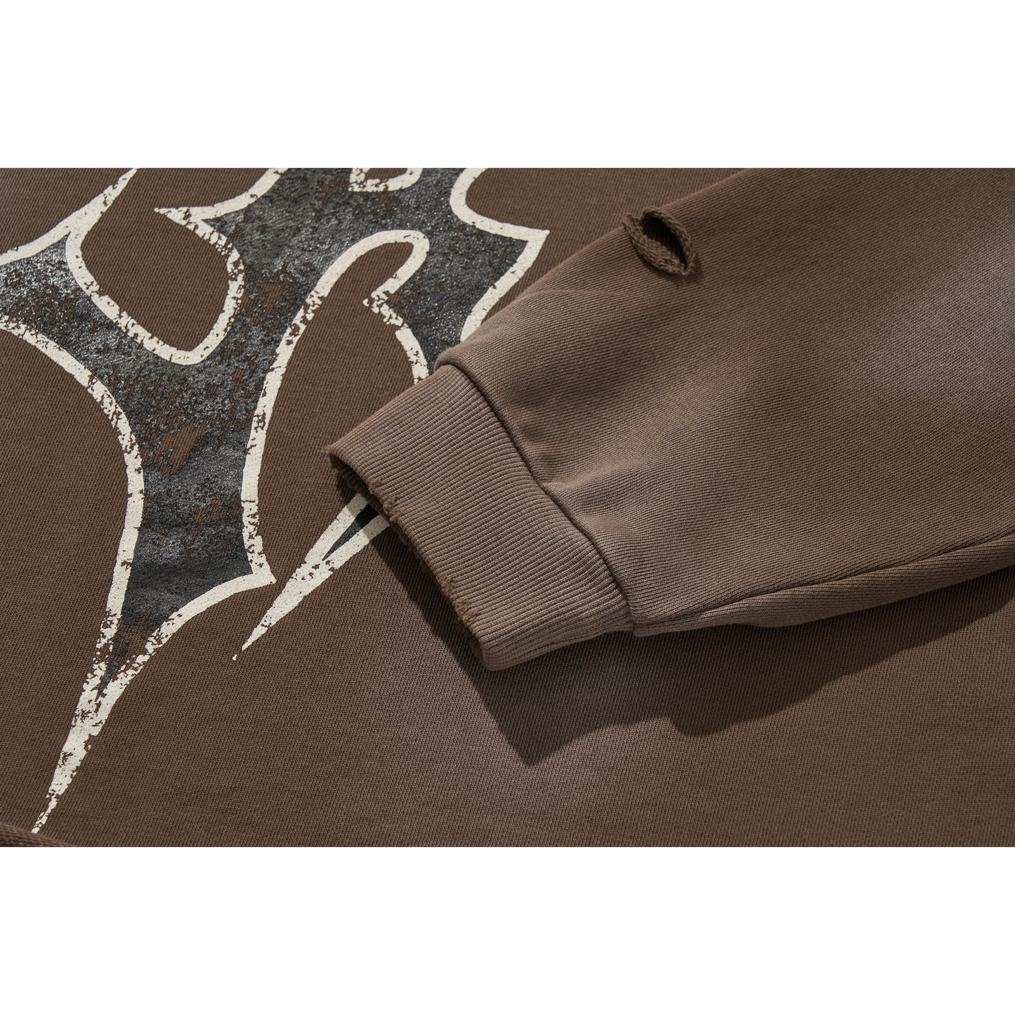 LOGO CROP HOODIE / BROWN
