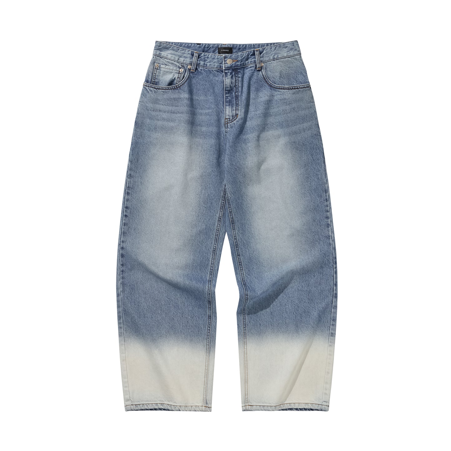 BLEACHED WIDE BAGGY PANTS / BLUE