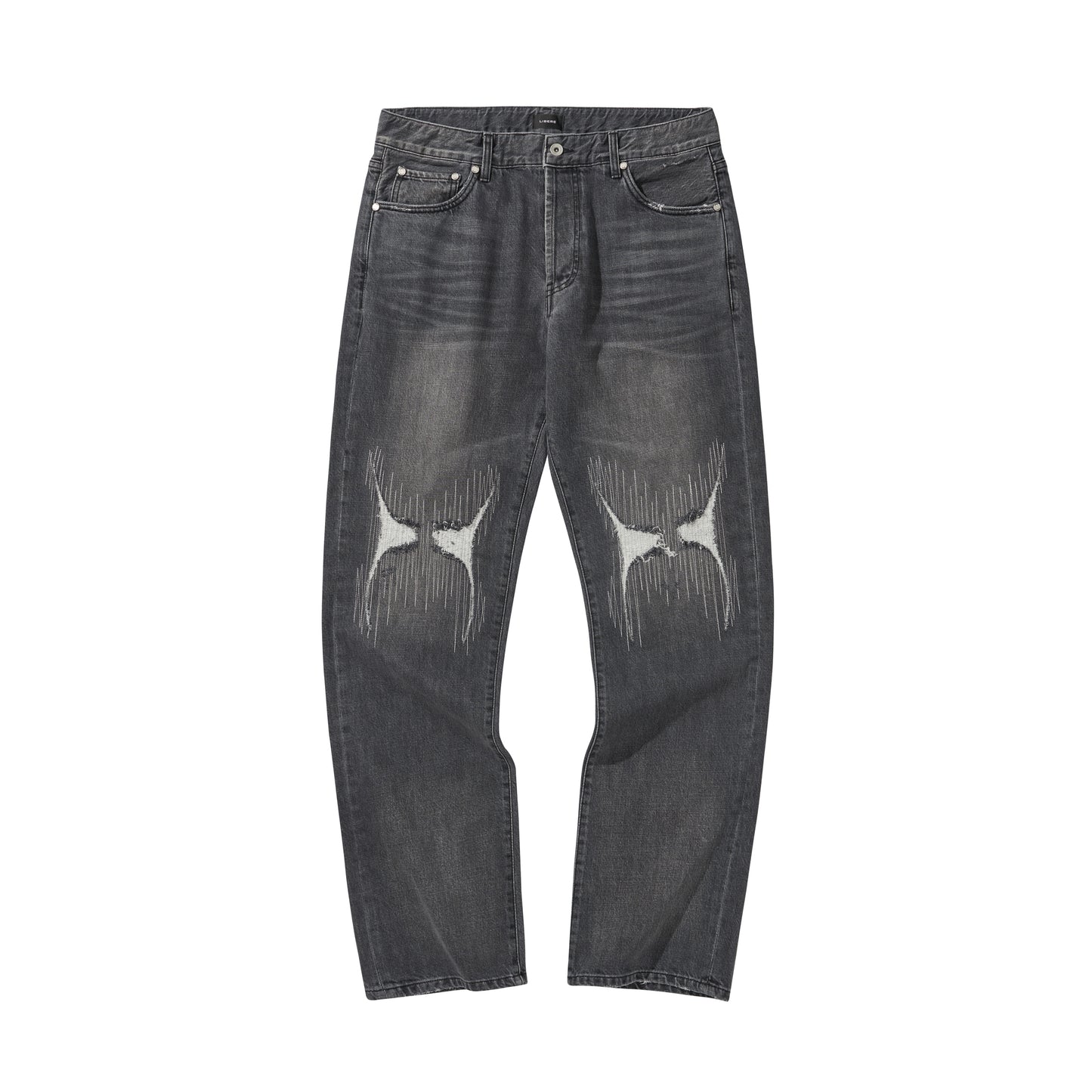 WASHED DENIM PANTS / BLACK
