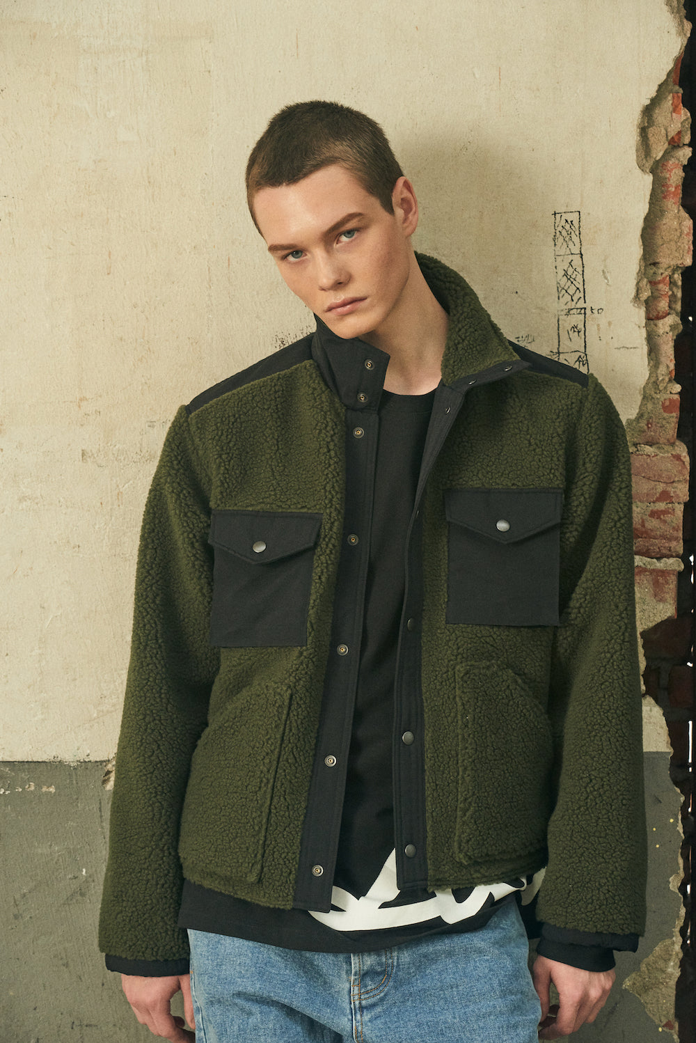 REVERSIBLE WORK JACKET/BLACK×KHAKI