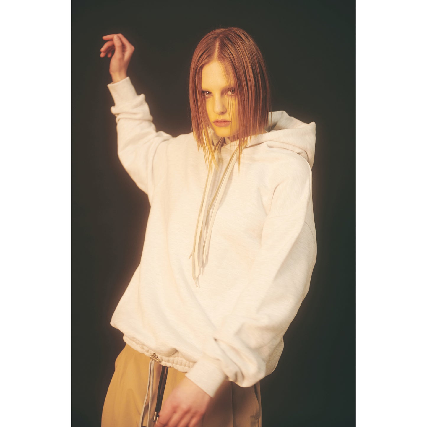 MULTI STRING HOODIE / M GRAY