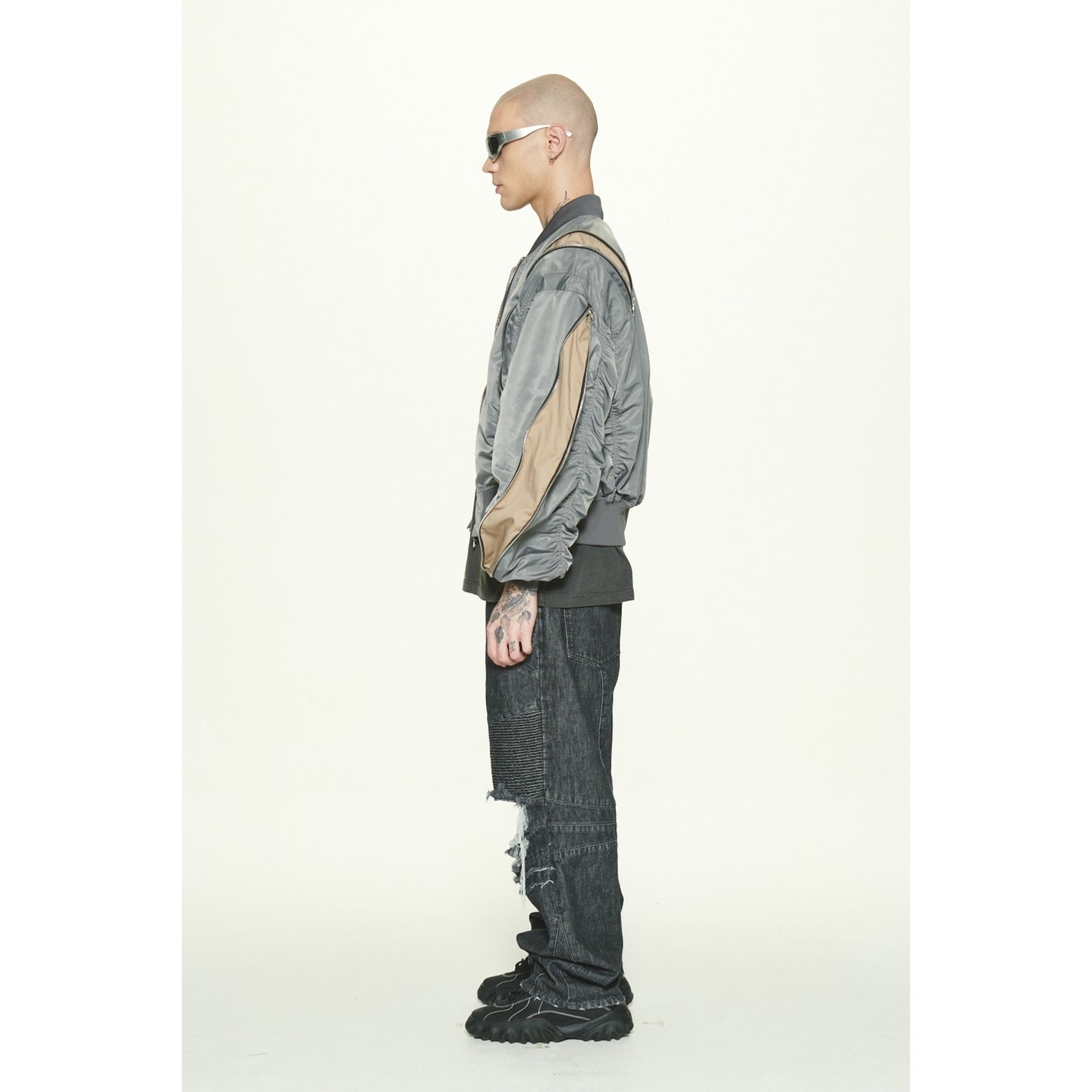 CURVED MA-1 JACKET / GRAY