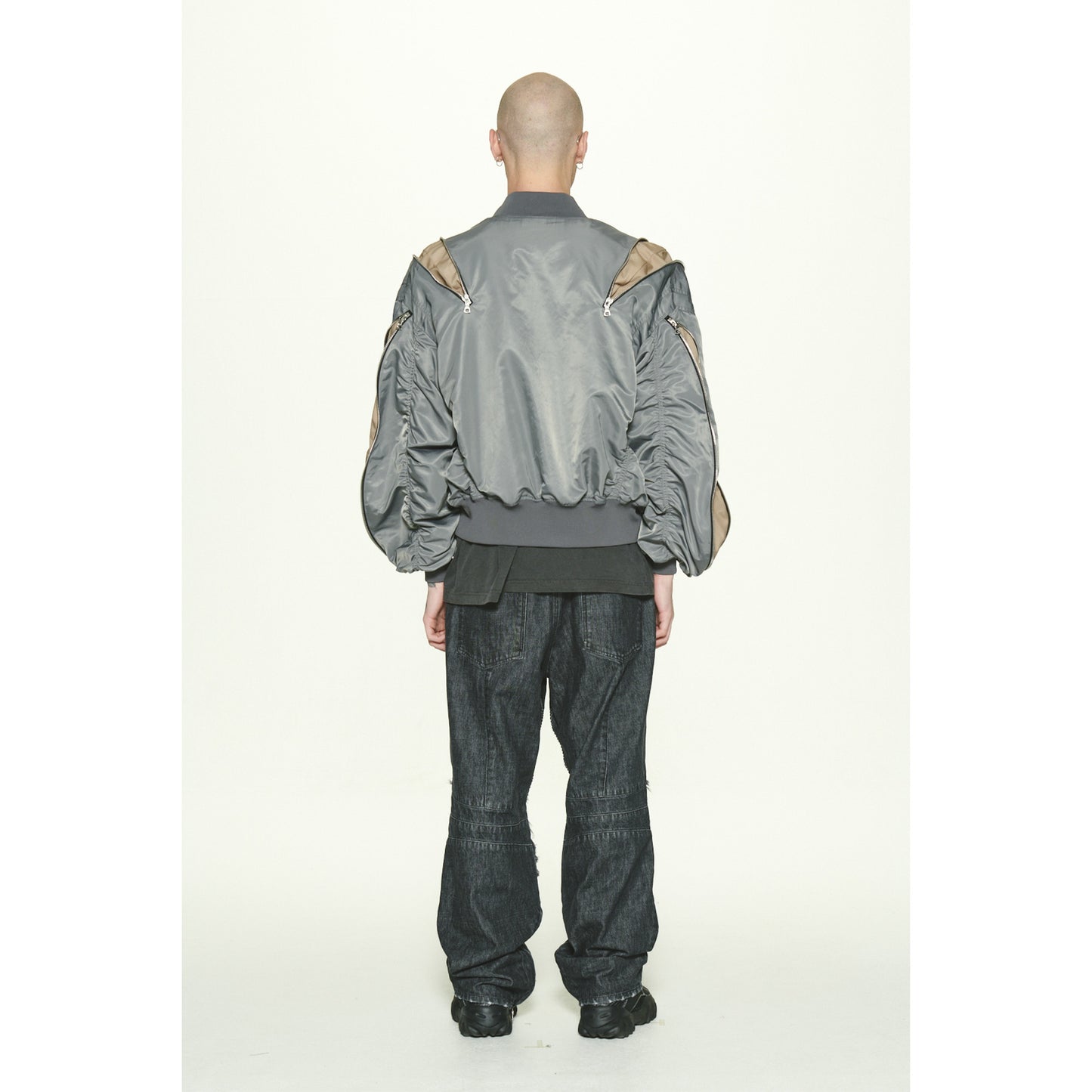 CURVED MA-1 JACKET / GRAY