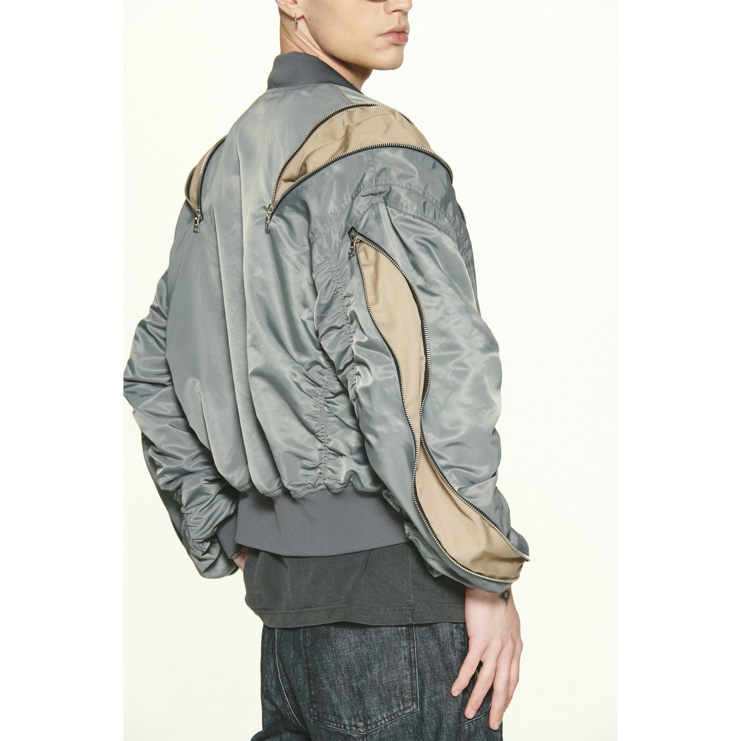 CURVED MA-1 JACKET / GRAY