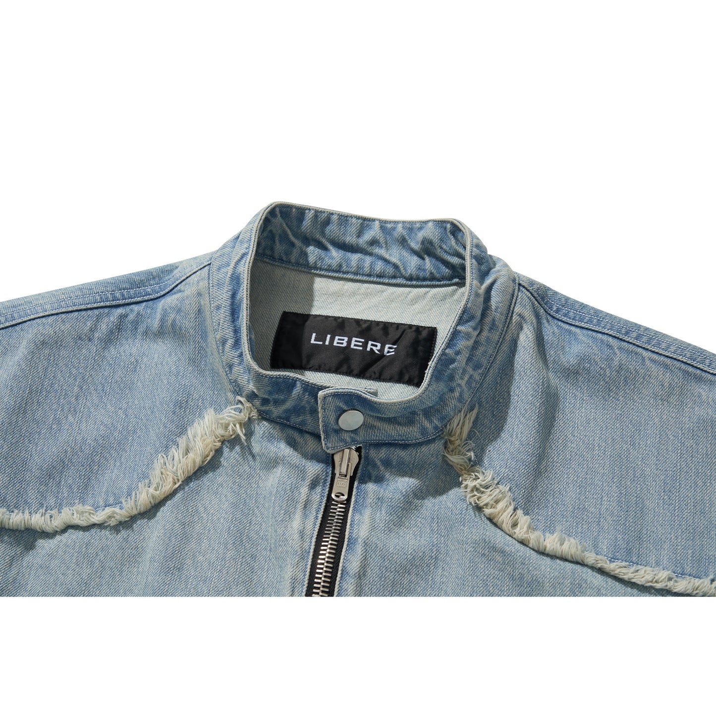 DENIM BIKER JACKET / BLUE