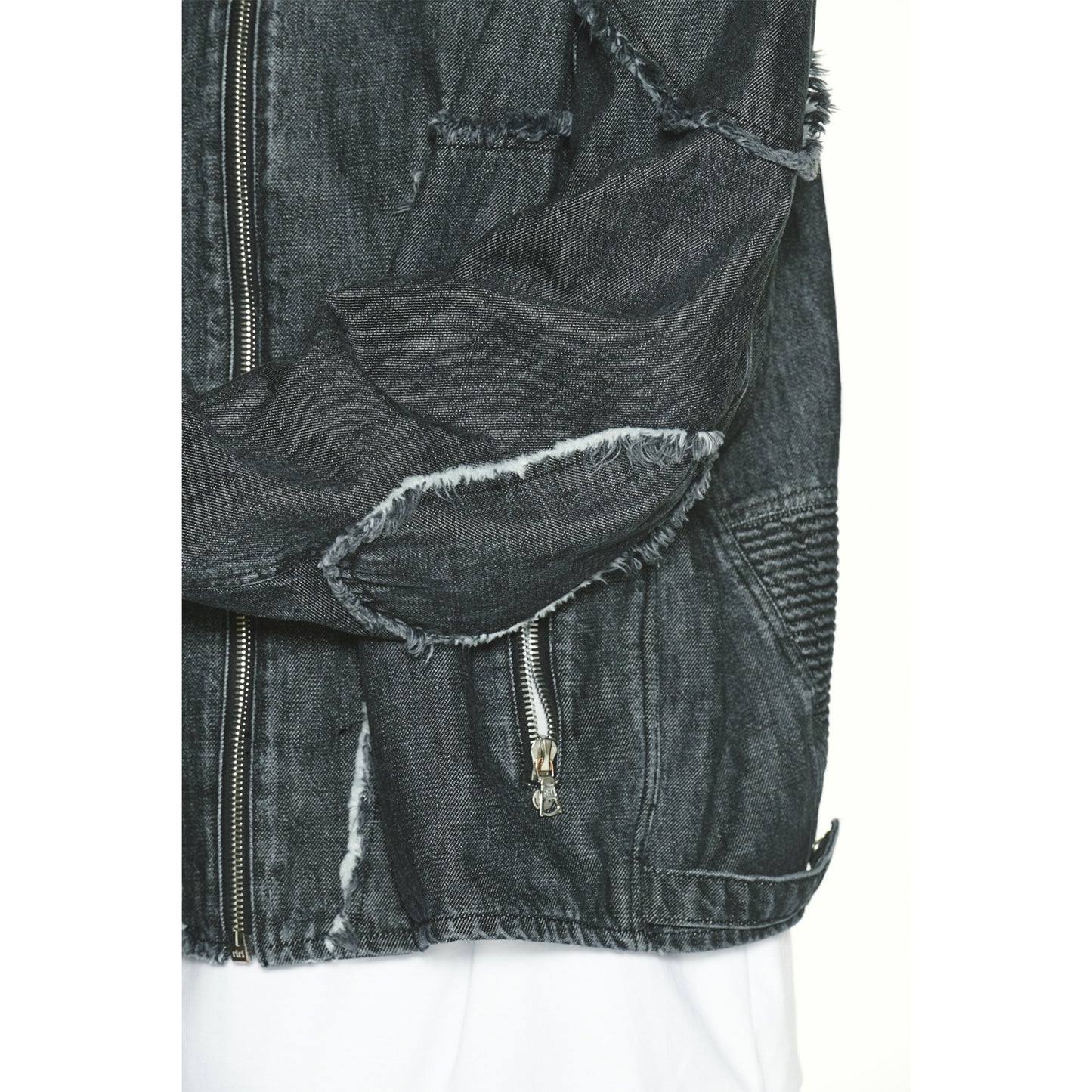 DENIM BIKER JACKET / BLACK