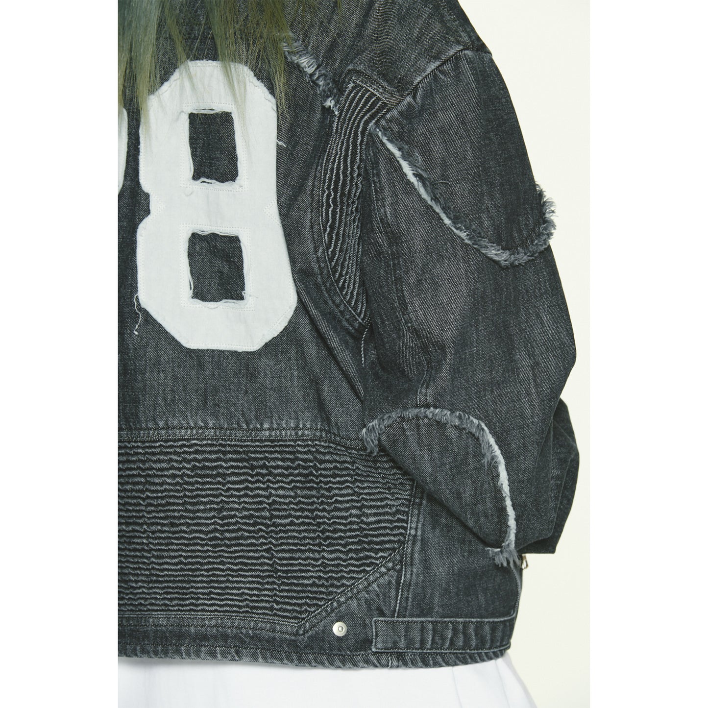 DENIM BIKER JACKET / BLACK