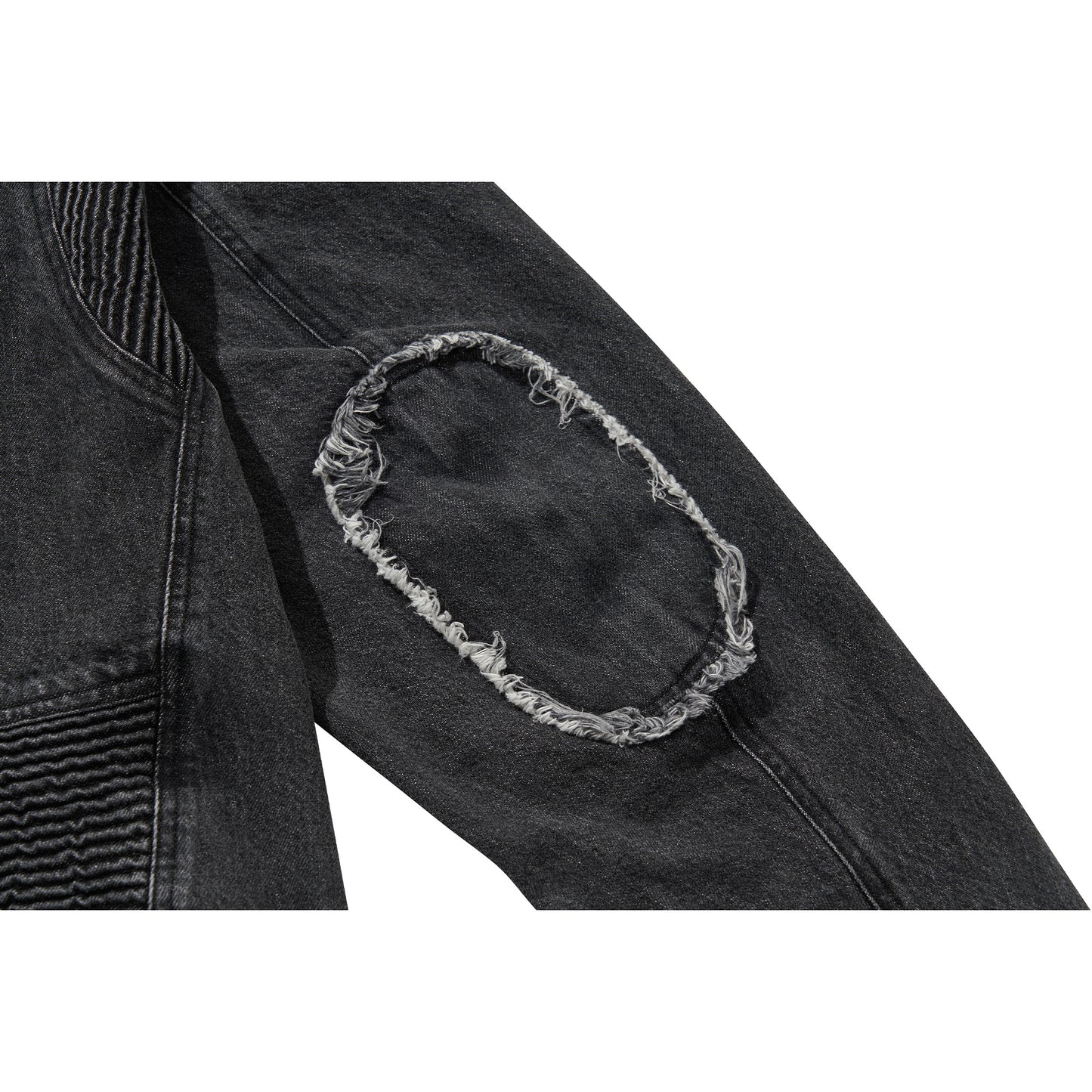 DENIM BIKER JACKET / BLACK