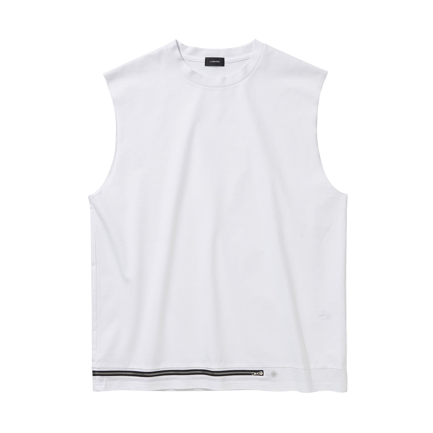 ZIP SLEEVELESS TOP / WHITE