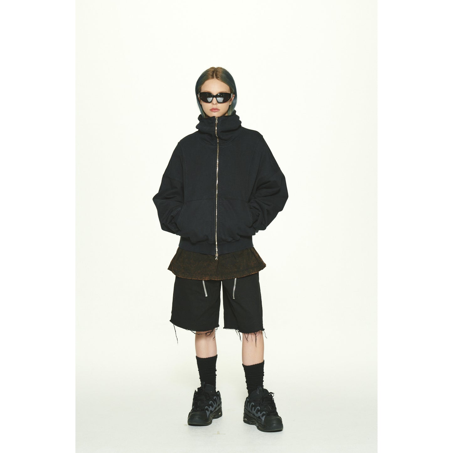 GRZ ZIP-UP HOODIE / BLACK