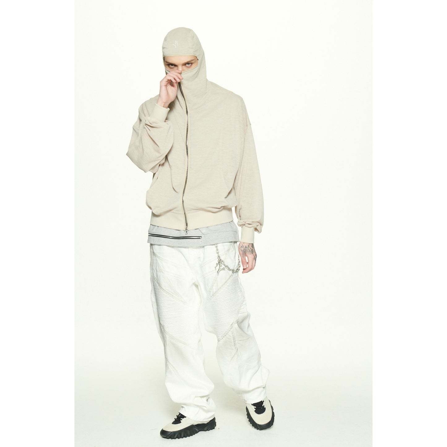 GRZ TYPE-ST ZIP-UP HOODIE / BEIGE