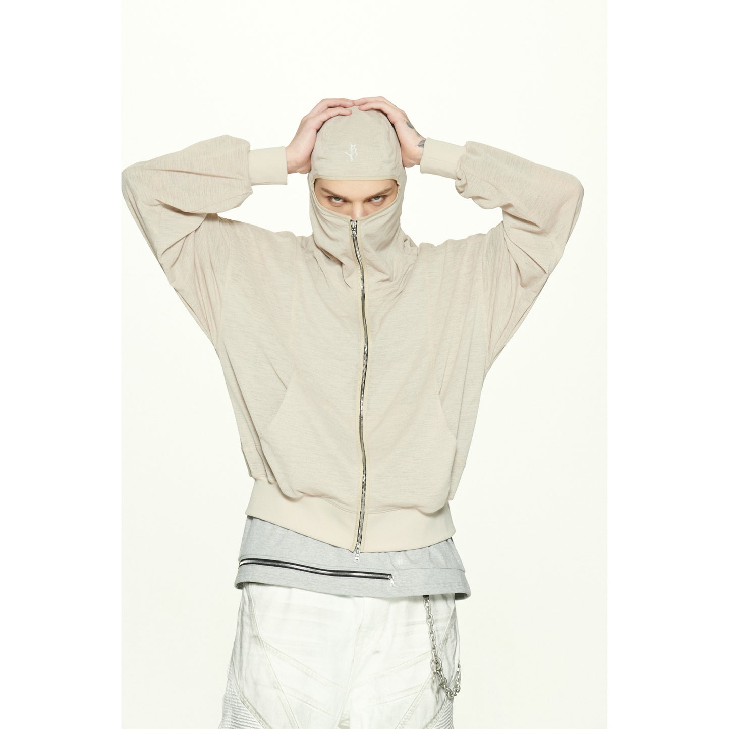 GRZ TYPE-ST ZIP-UP HOODIE / BEIGE