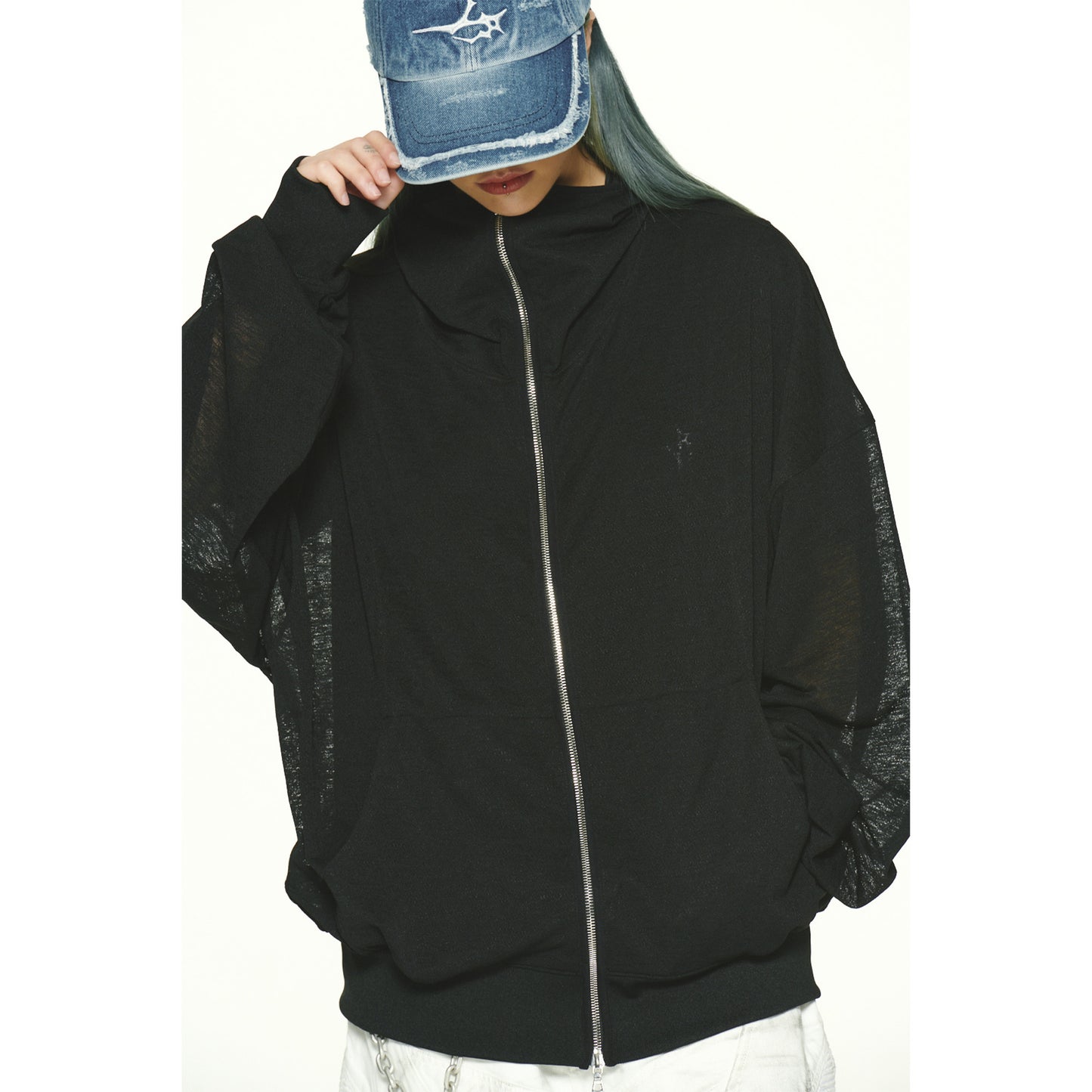 GRZ TYPE-ST ZIP-UP HOODIE / BLACK