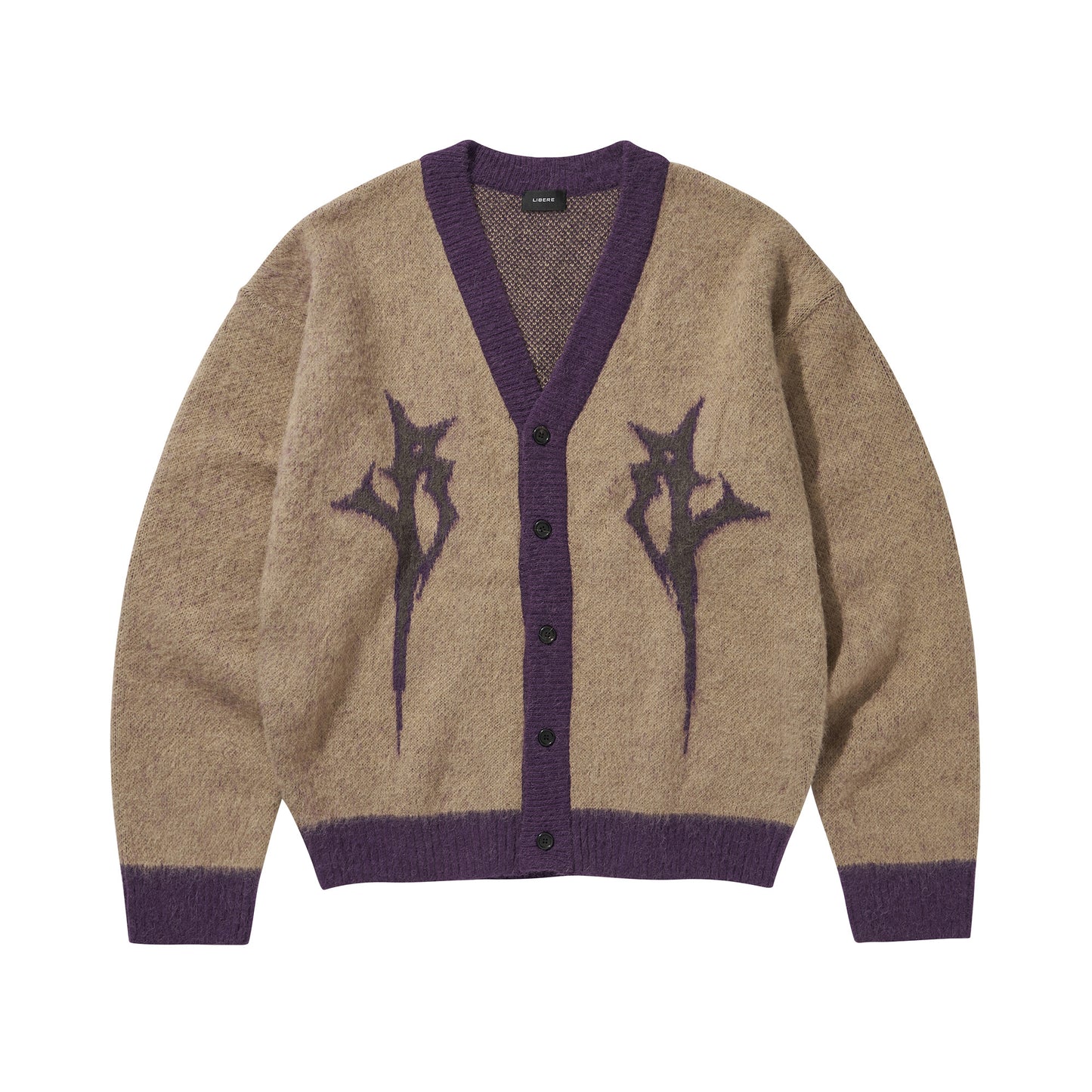 LOGO MOHAIR CARDIGAN / BEIGE