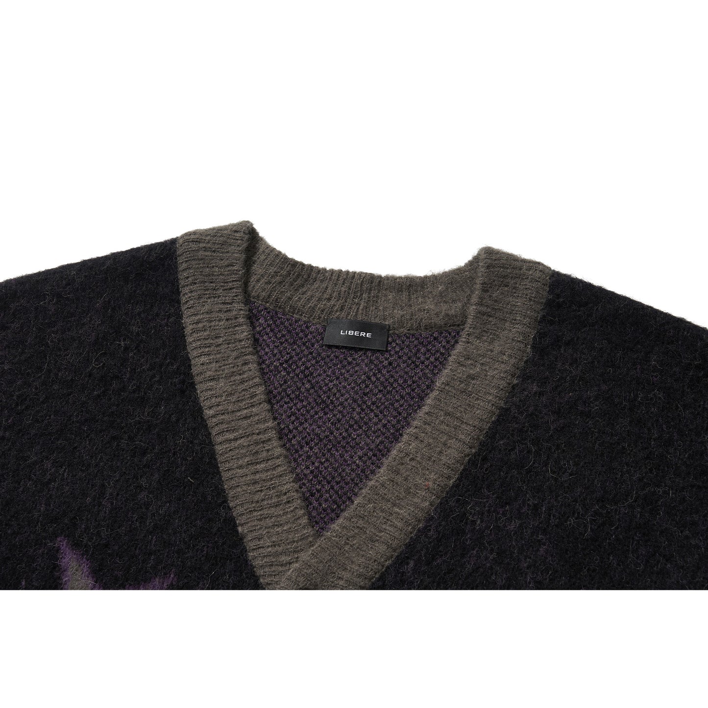 LOGO MOHAIR CARDIGAN / BLACK