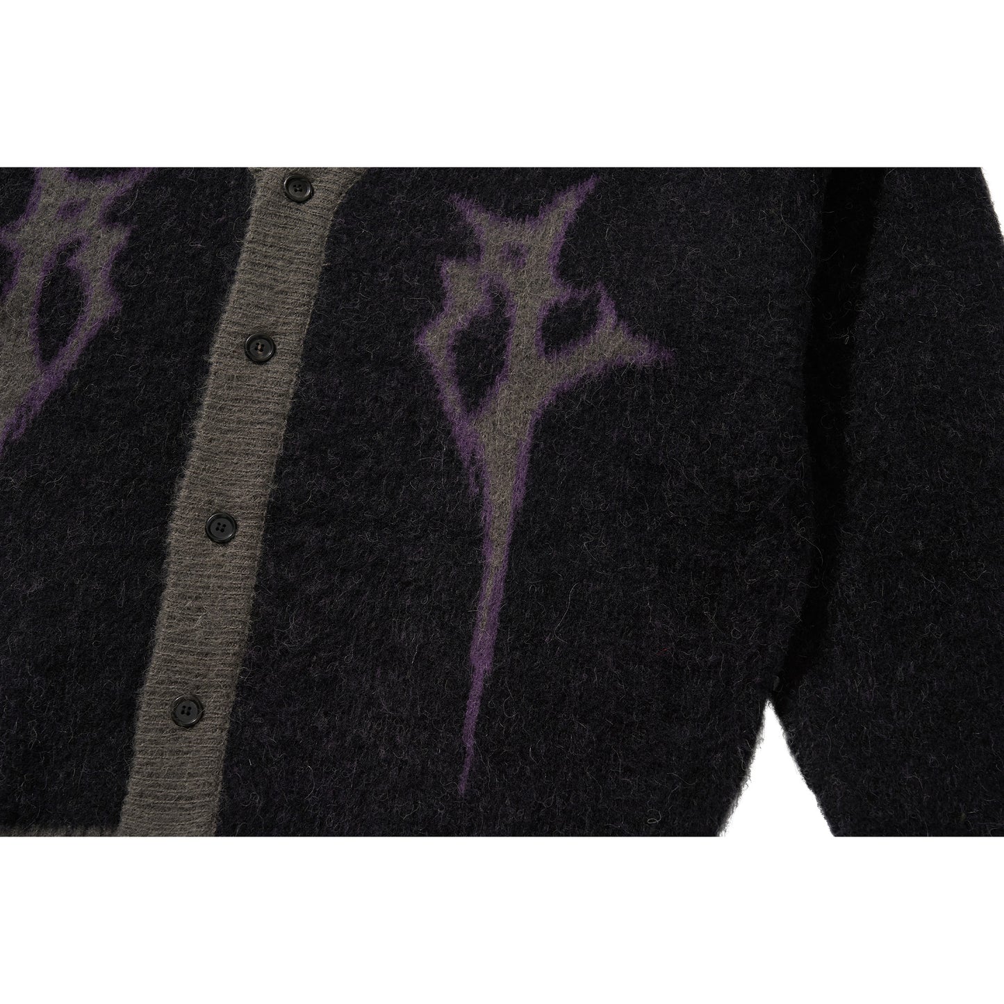 LOGO MOHAIR CARDIGAN / BLACK