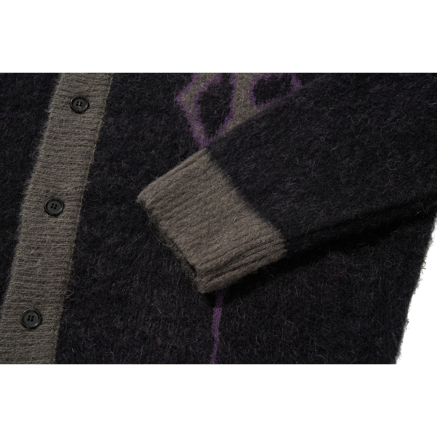 LOGO MOHAIR CARDIGAN / BLACK