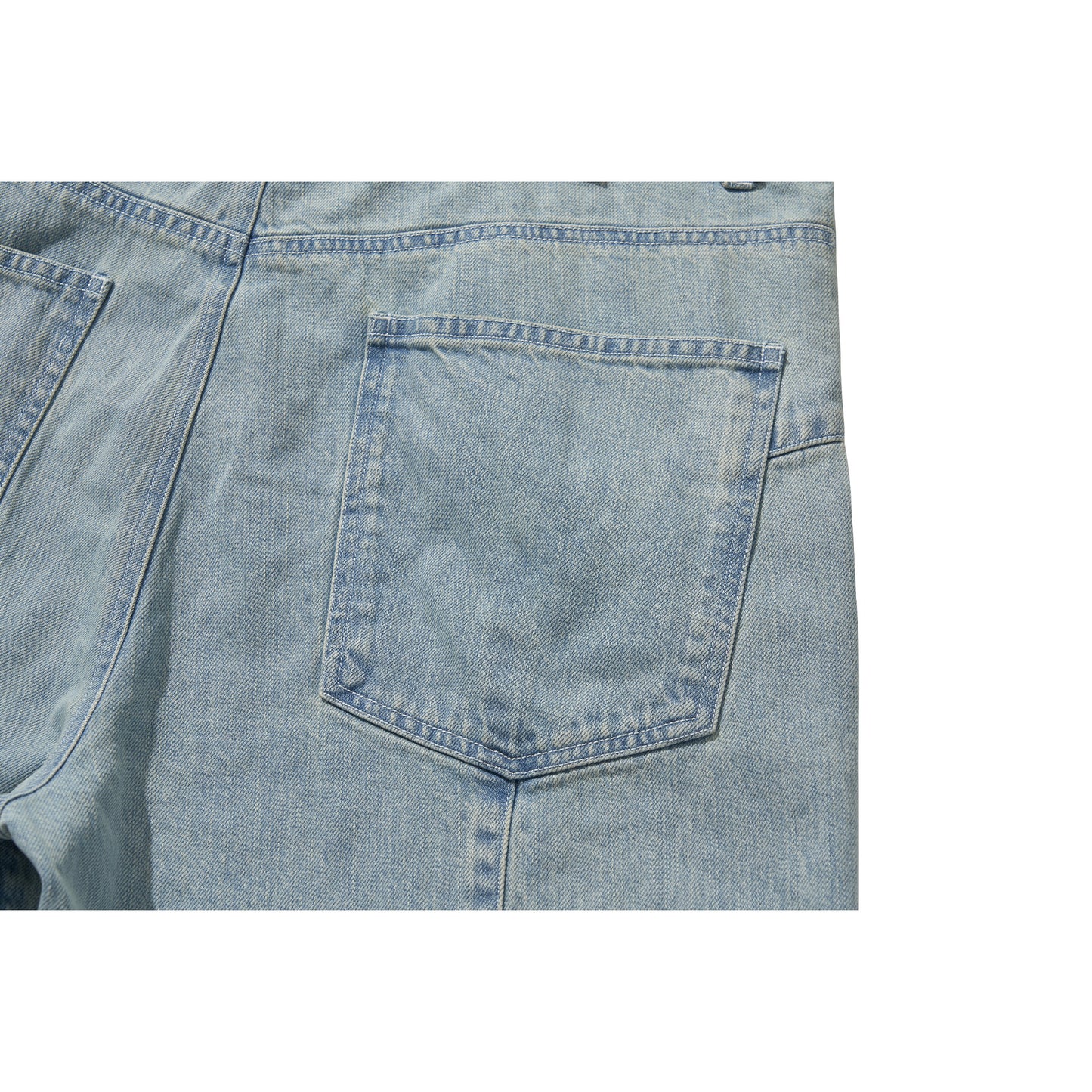 DENIM BIKER BAGGY PANTS / BULE