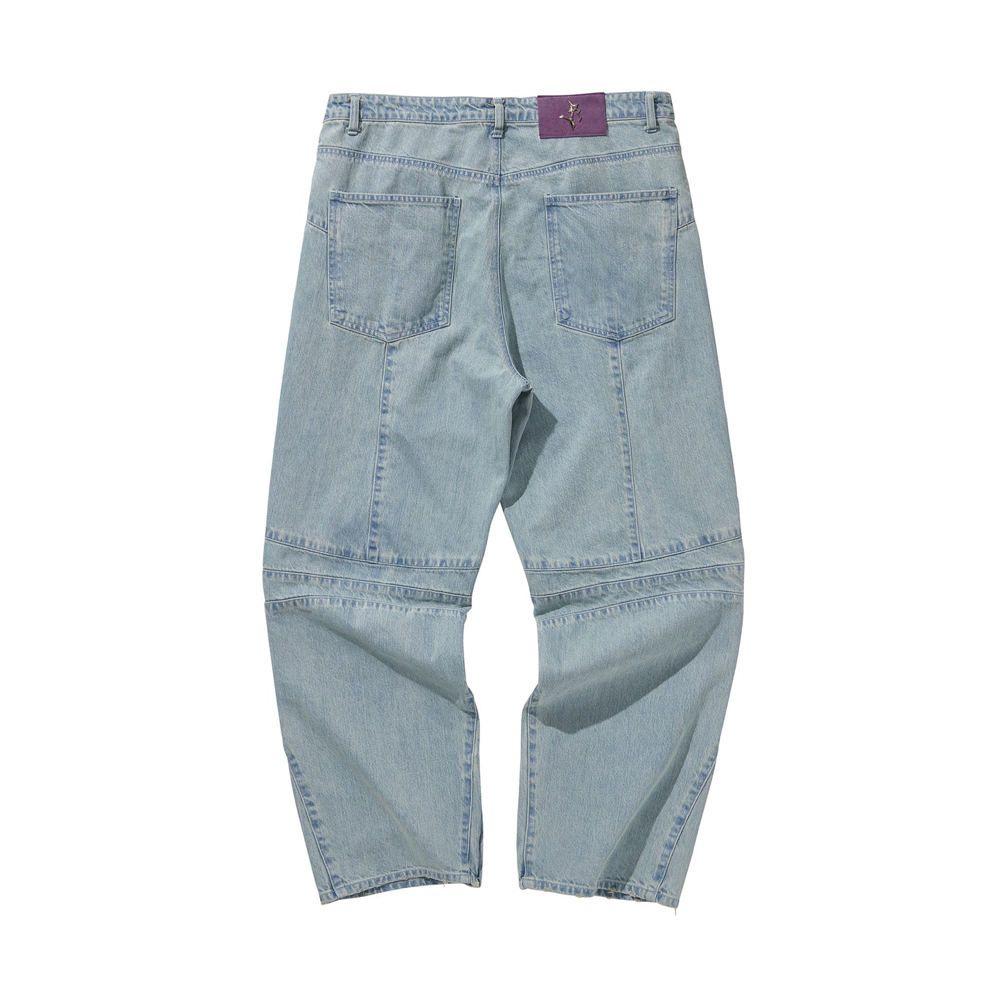 DENIM BIKER BAGGY PANTS / BULE