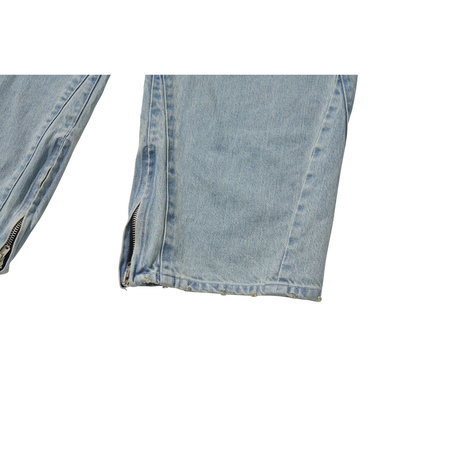 DENIM BIKER BAGGY PANTS / BULE