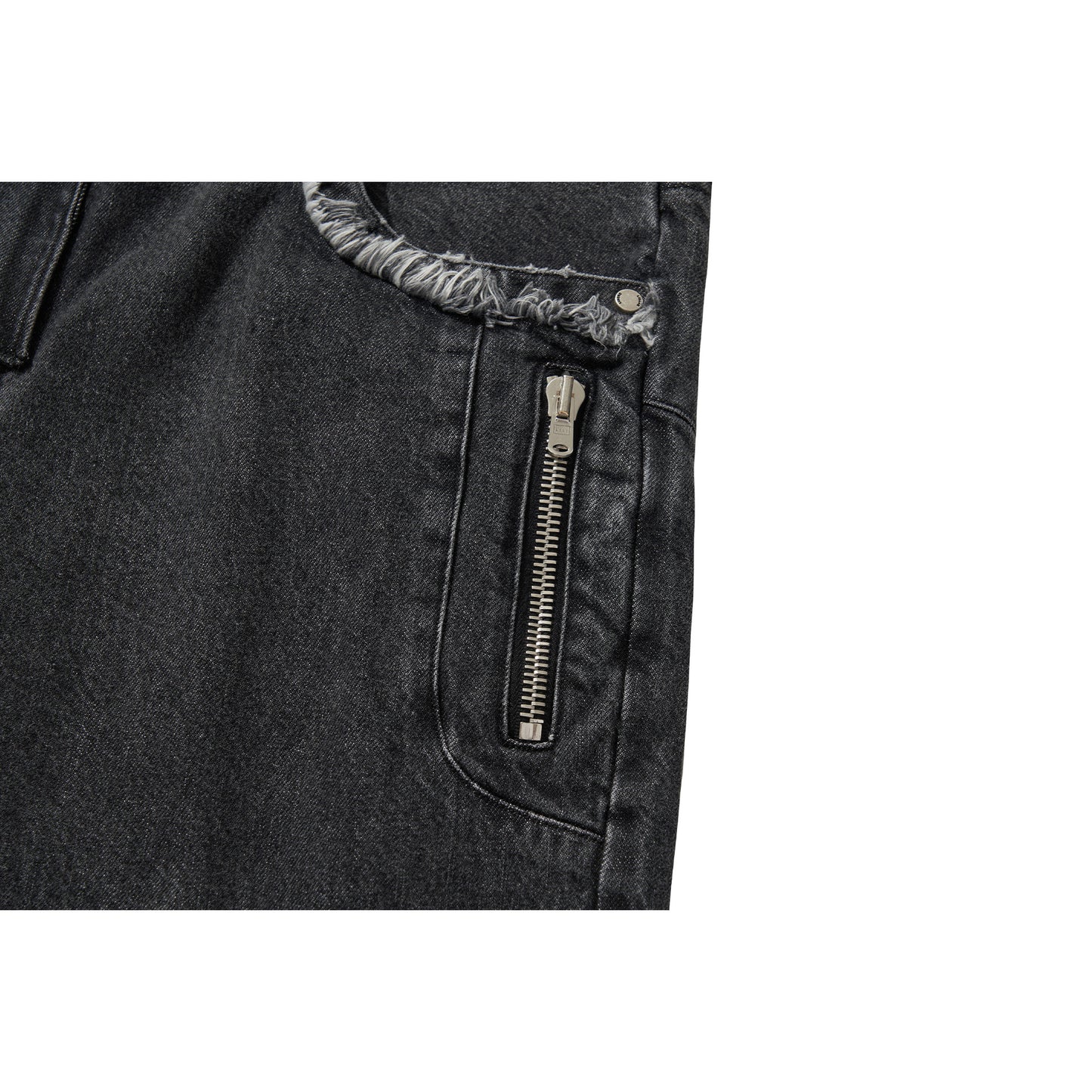 DENIM BIKER BAGGY PANTS / BLACK