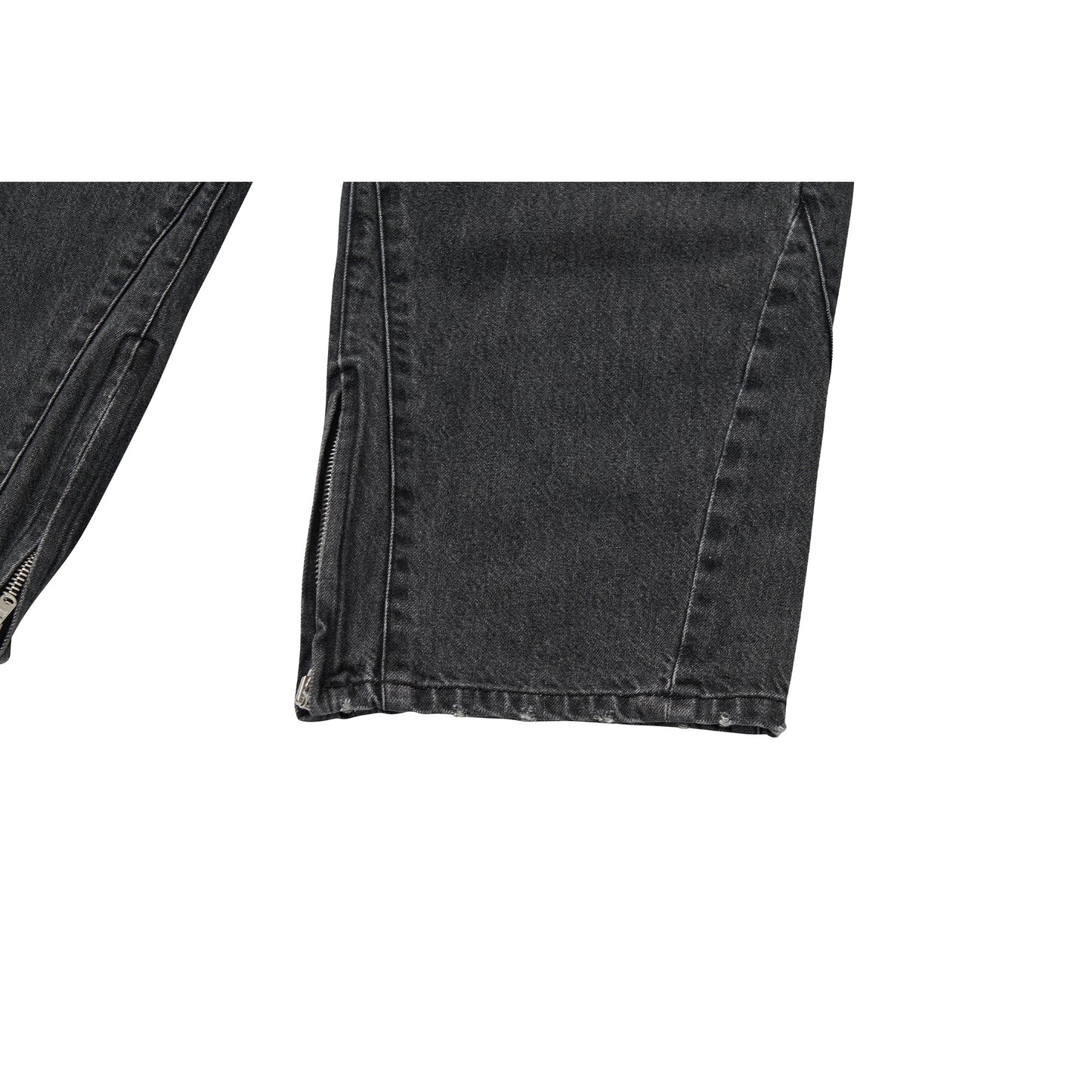 DENIM BIKER BAGGY PANTS / BLACK