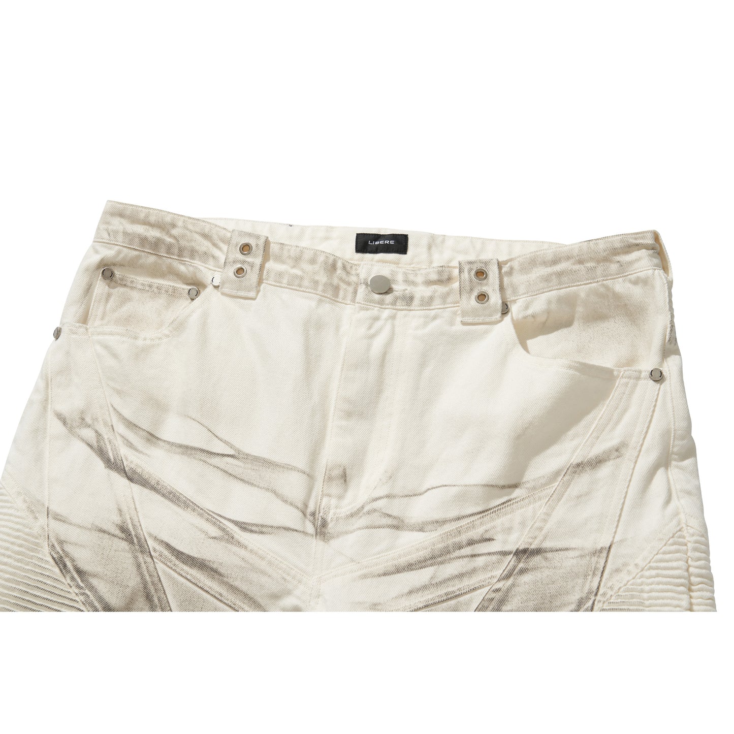 BIKER CUTTING JEANS / WHITE