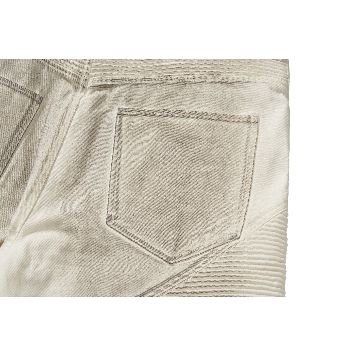 BIKER CUTTING JEANS / WHITE