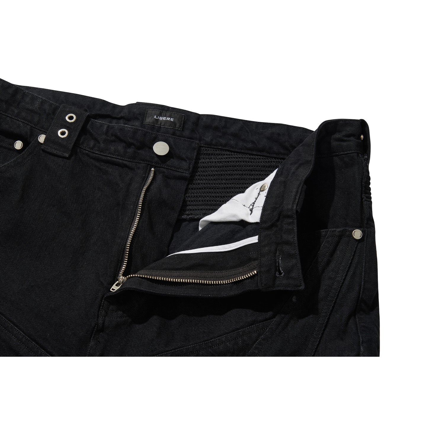 BIKER CUTTING JEANS / BLACK