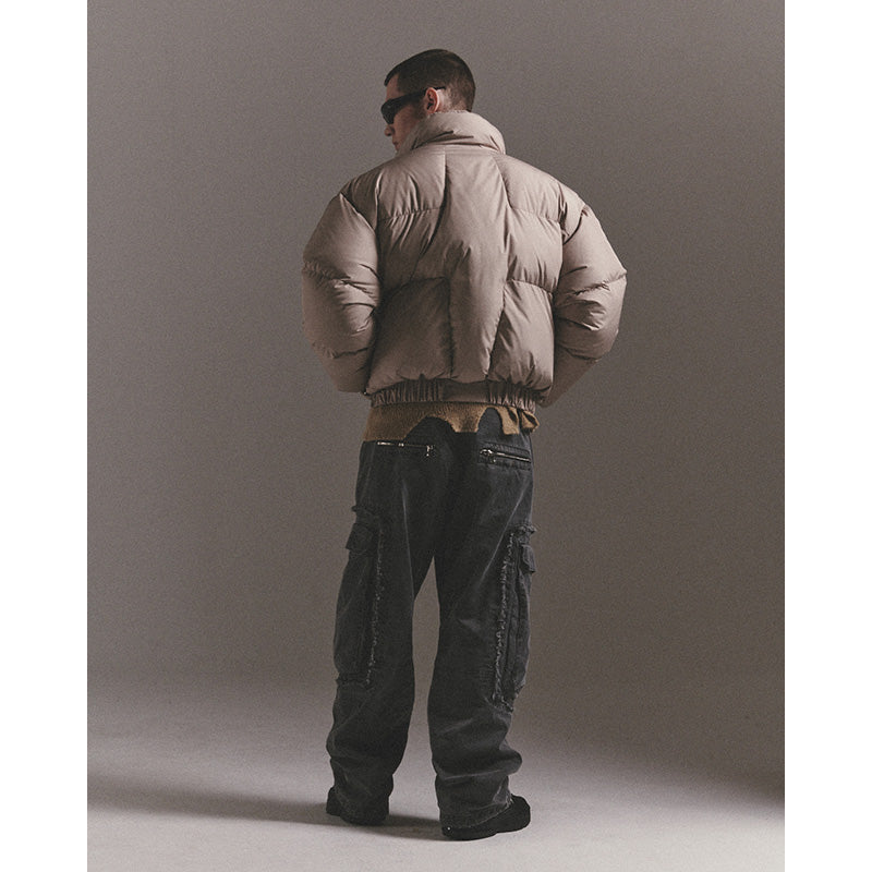 MODIFIED CROSS PUFFER JACKET / GRAY