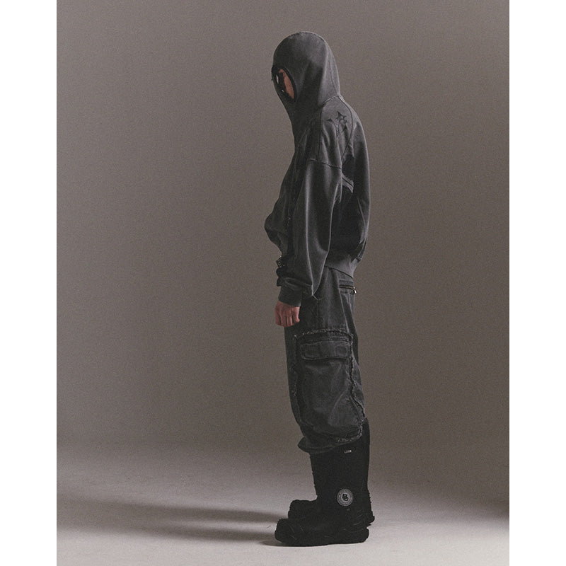 GHOST ZIP-UP HOODIE / BLACK