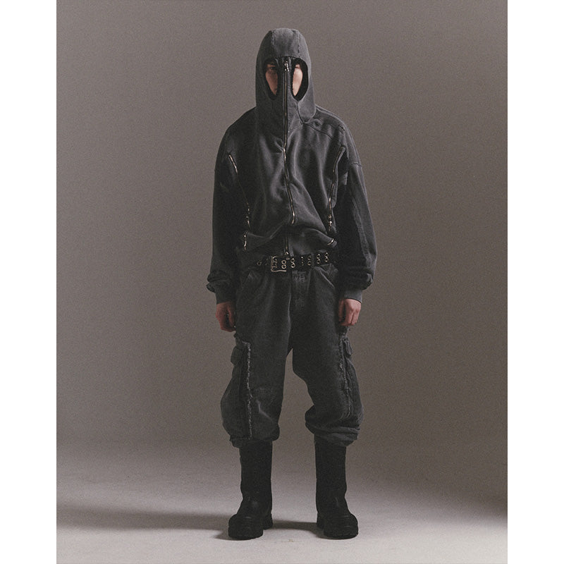 GHOST ZIP-UP HOODIE / BLACK