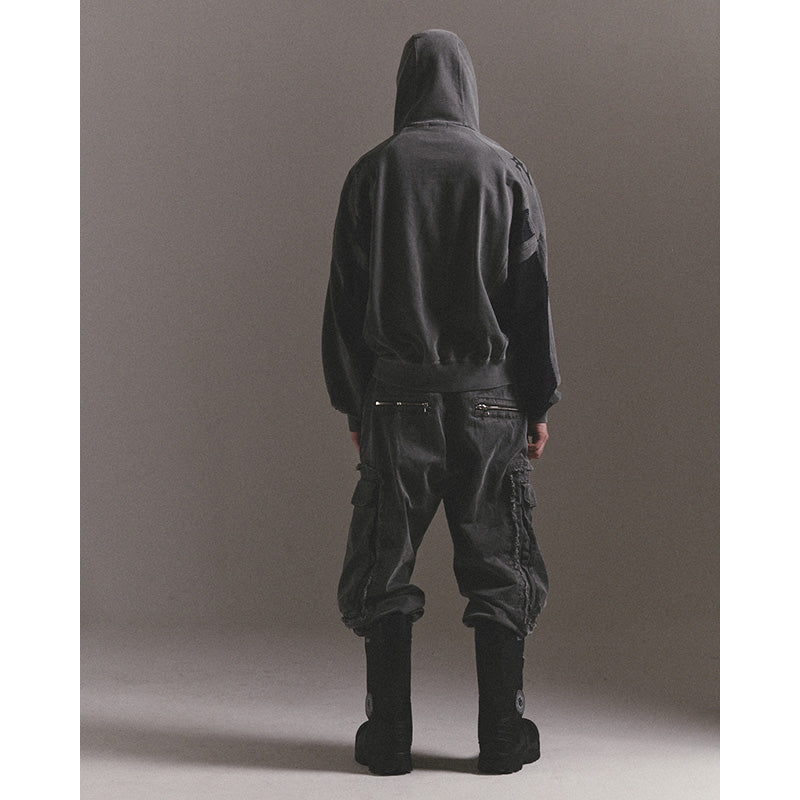 GHOST ZIP-UP HOODIE / BLACK