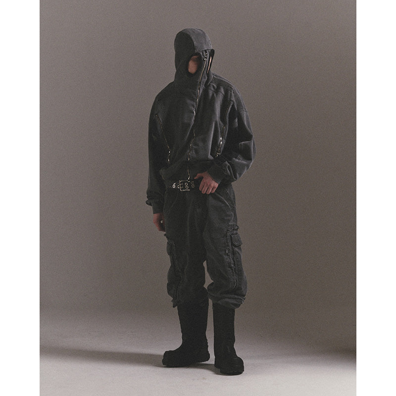 GHOST ZIP-UP HOODIE / BLACK