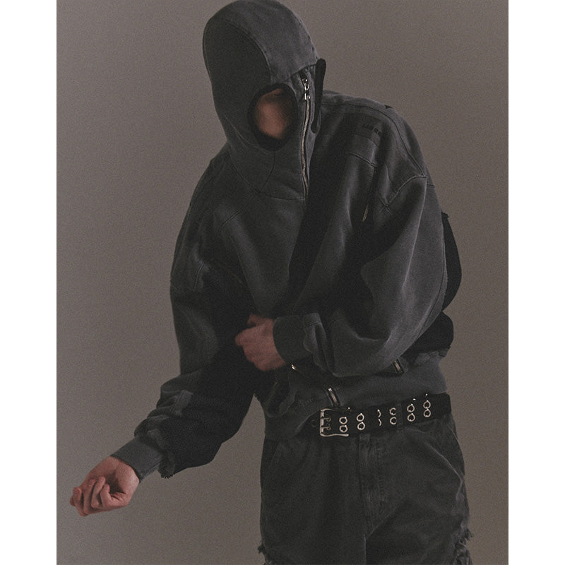 GHOST ZIP-UP HOODIE / BLACK
