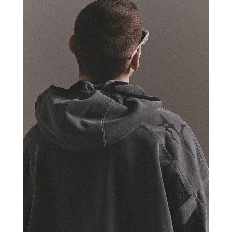 GHOST ZIP-UP HOODIE / BLACK