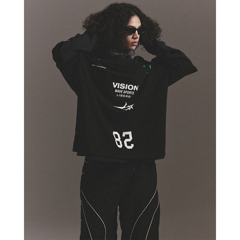 3 LAYERED HOODIE / BLACK