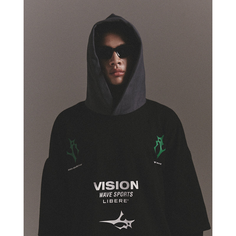 3 LAYERED HOODIE / BLACK