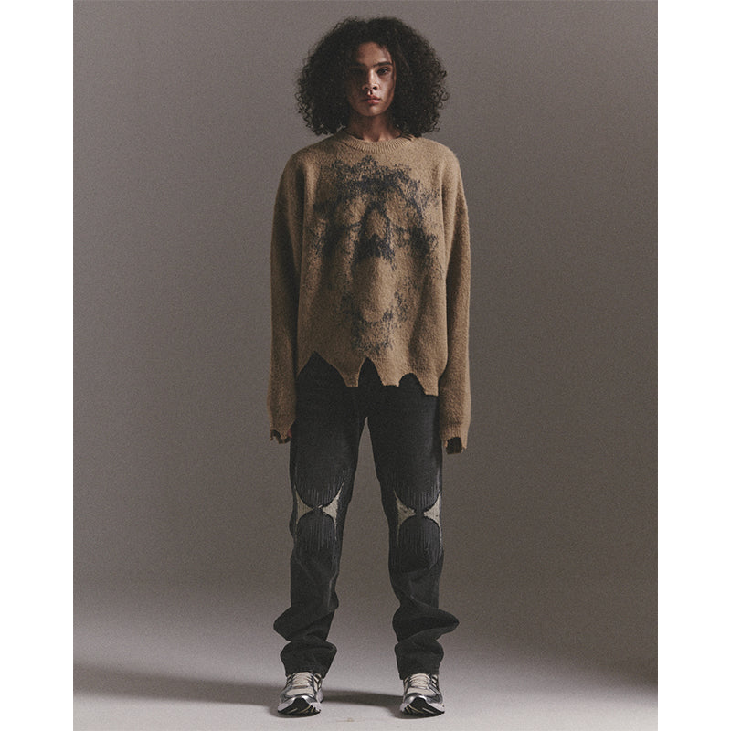 WASHED DENIM PANTS / BLACK