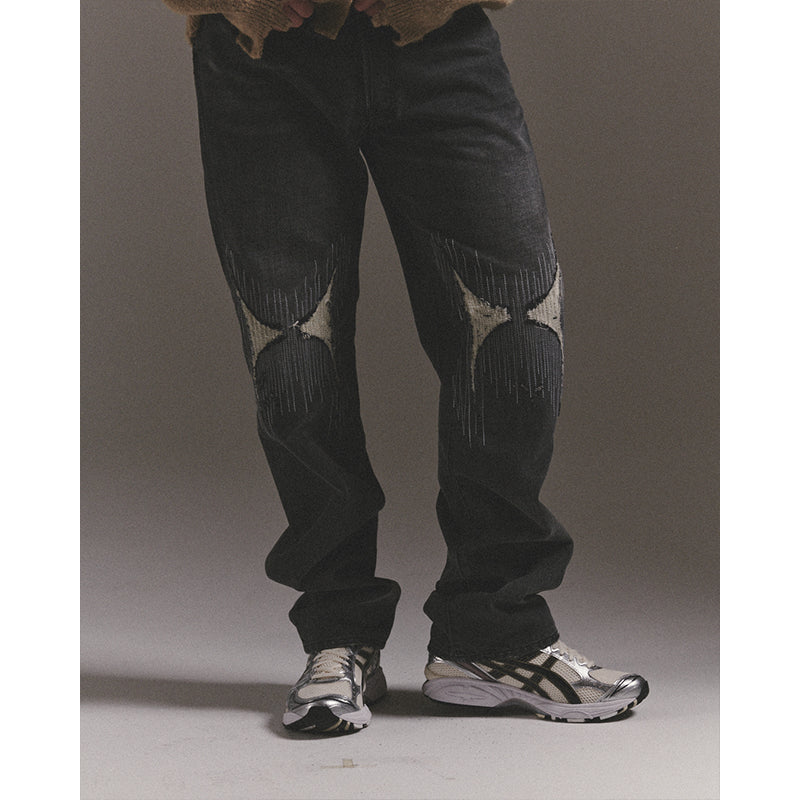 WASHED DENIM PANTS / BLACK