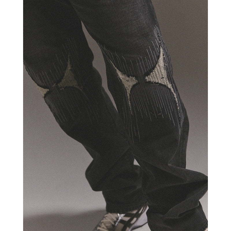 WASHED DENIM PANTS / BLACK