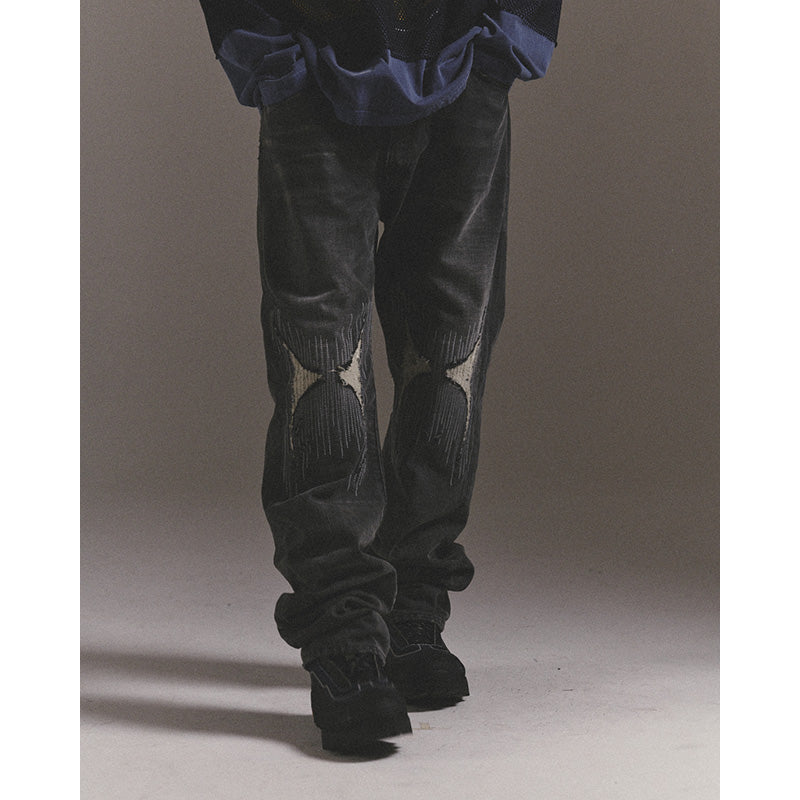 WASHED DENIM PANTS / BLACK