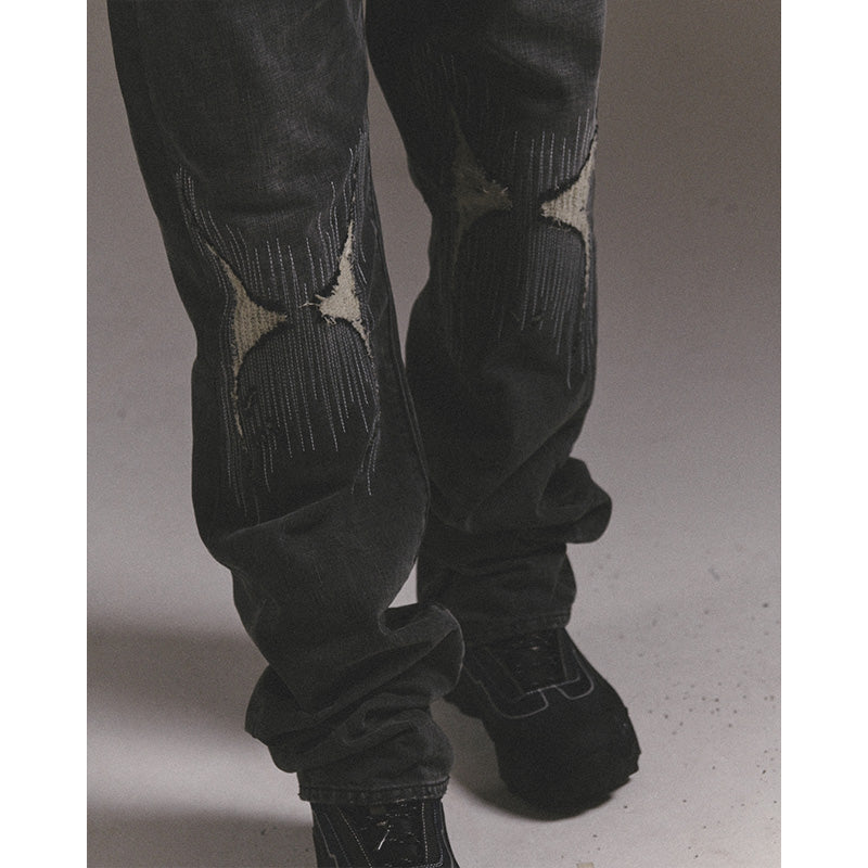 WASHED DENIM PANTS / BLACK