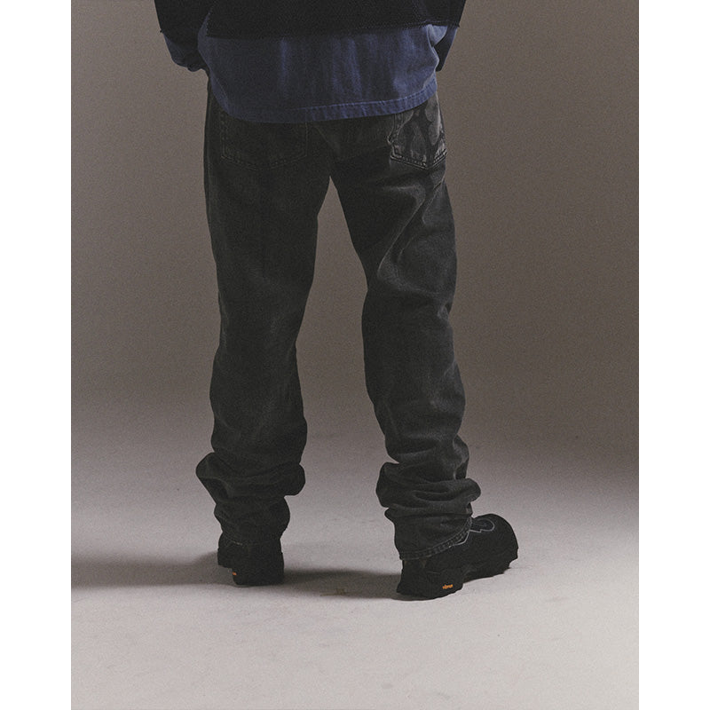 WASHED DENIM PANTS / BLACK