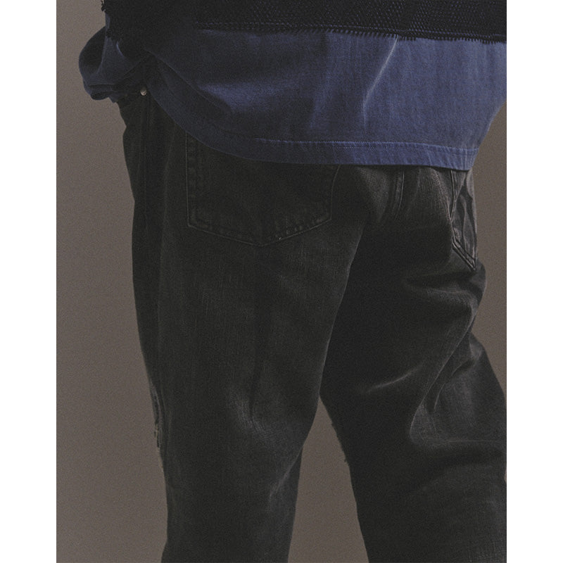 WASHED DENIM PANTS / BLACK