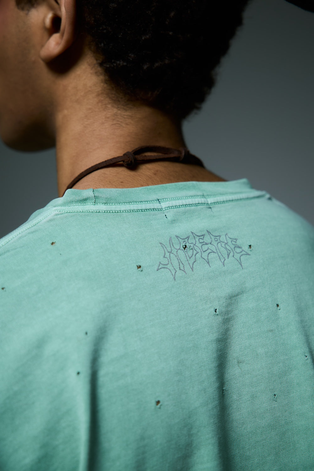 FRINGE LONG SLEEVE T-SHIRTS / GREEN