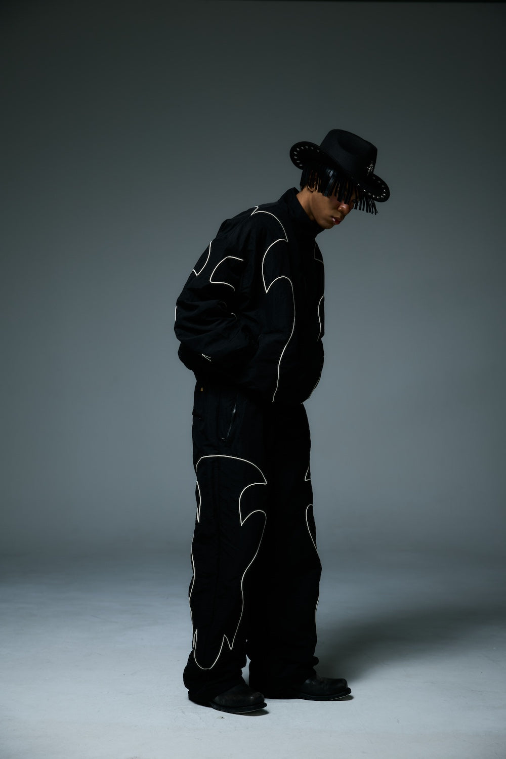 WESTERN FLAME TRACK JACKET / BLACK
