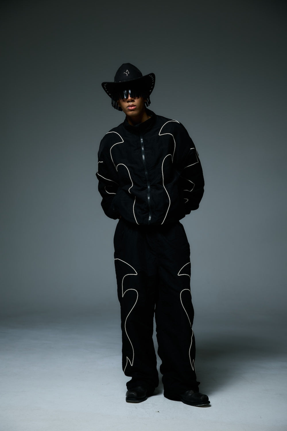 WESTERN FLAME TRACK JACKET / BLACK