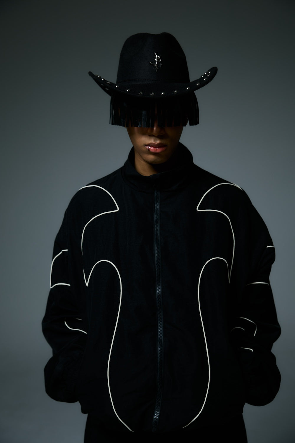 WESTERN FLAME TRACK JACKET / BLACK