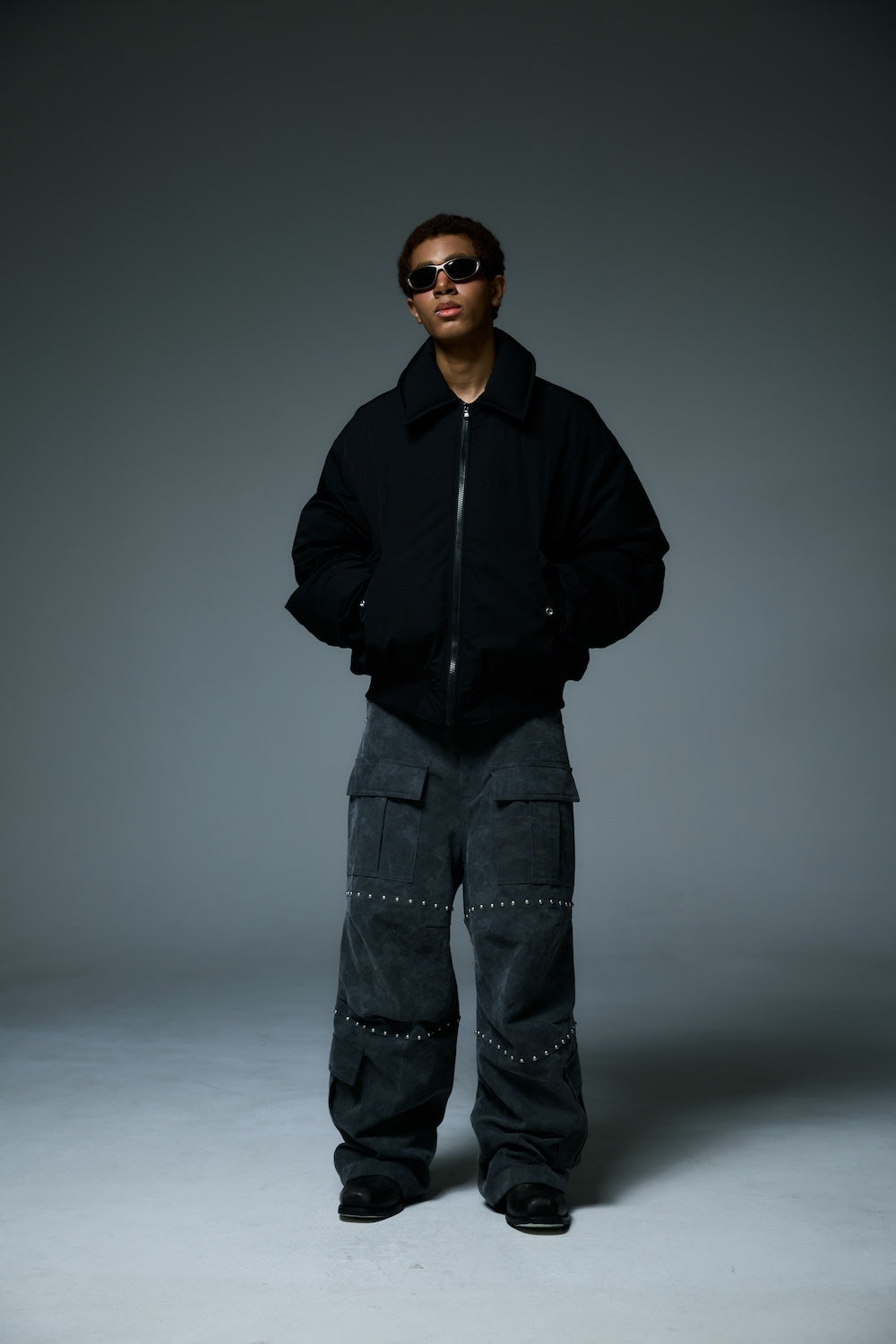 WIDE CARGO PANTS / BLACK